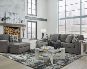 Ottoman en tissu gris étain - Gardiner