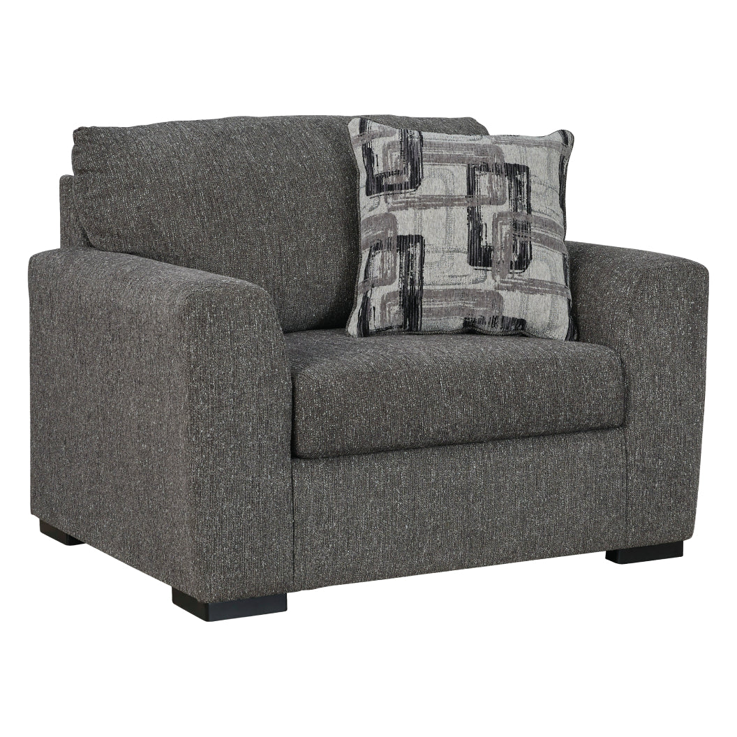 Fauteuil en tissu gris étain surdimensionné - Gardiner