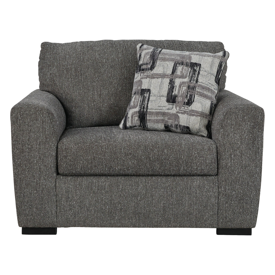Fauteuil en tissu gris étain surdimensionné - Gardiner
