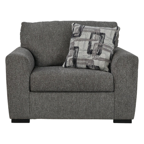 Fauteuil en tissu gris étain surdimensionné - Gardiner