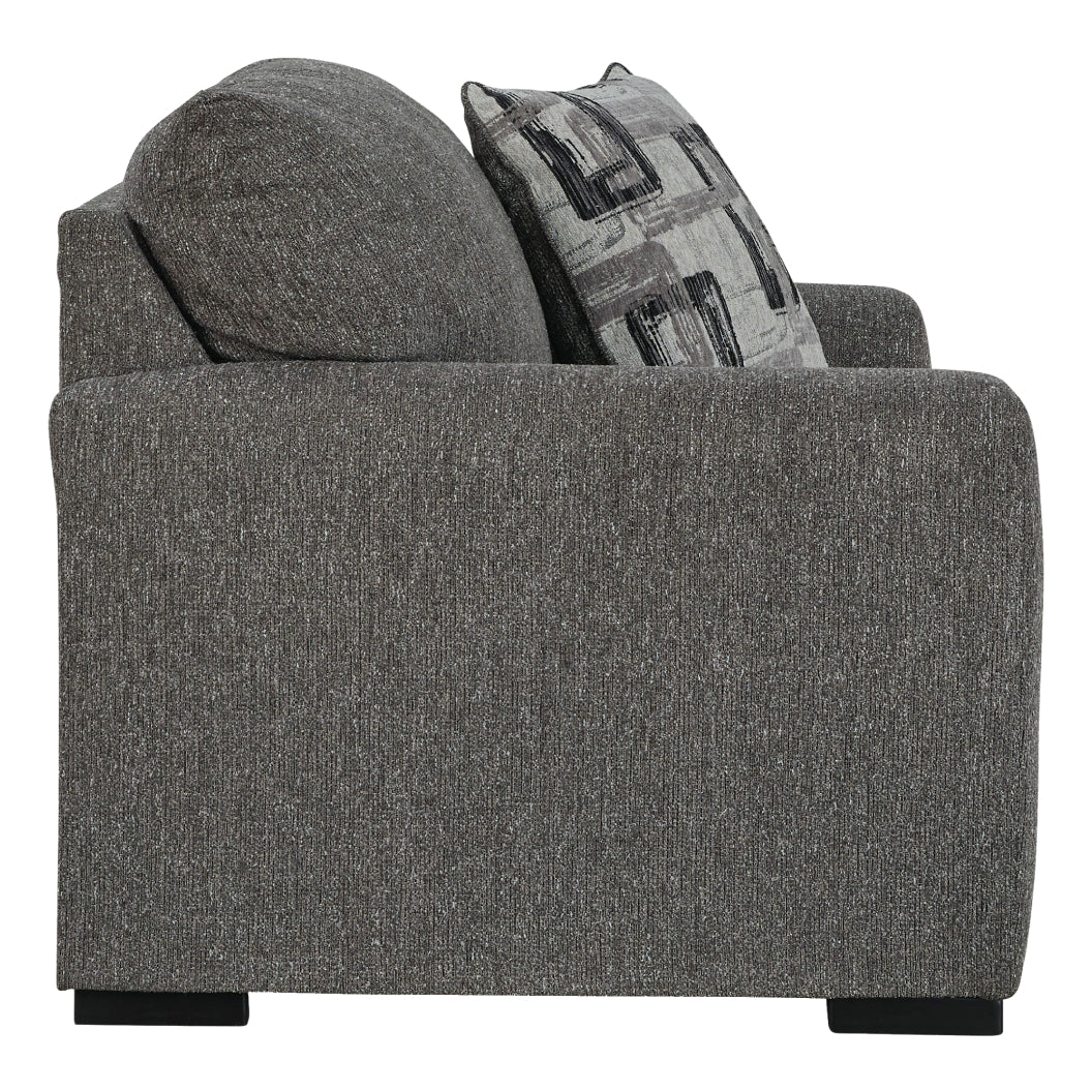Fauteuil en tissu gris étain surdimensionné - Gardiner