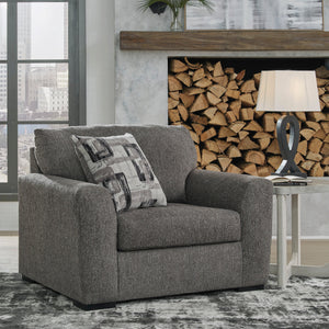 Fauteuil en tissu gris étain surdimensionné - Gardiner