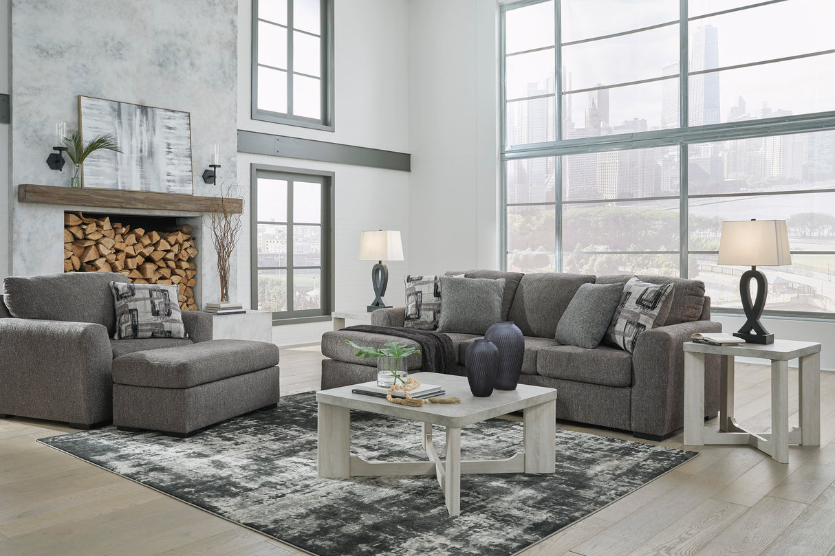 Fauteuil en tissu gris étain surdimensionné - Gardiner