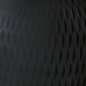 Grand vase en verre gris ardoise à motif en cristal taillé - Etney