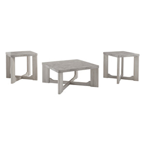 Ensemble de 3 tables en mélamine gris ciment - Garnilly