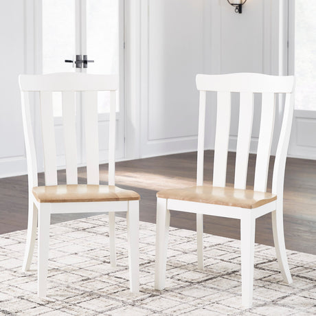 Ensemble de 2 chaises de salle à manger en bois bicolore - Ashbryn