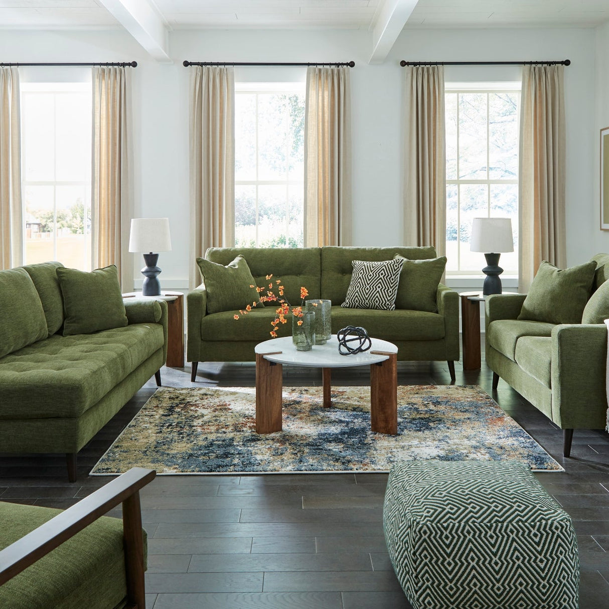 Sofa condo en tissu avec coussins - Bixler