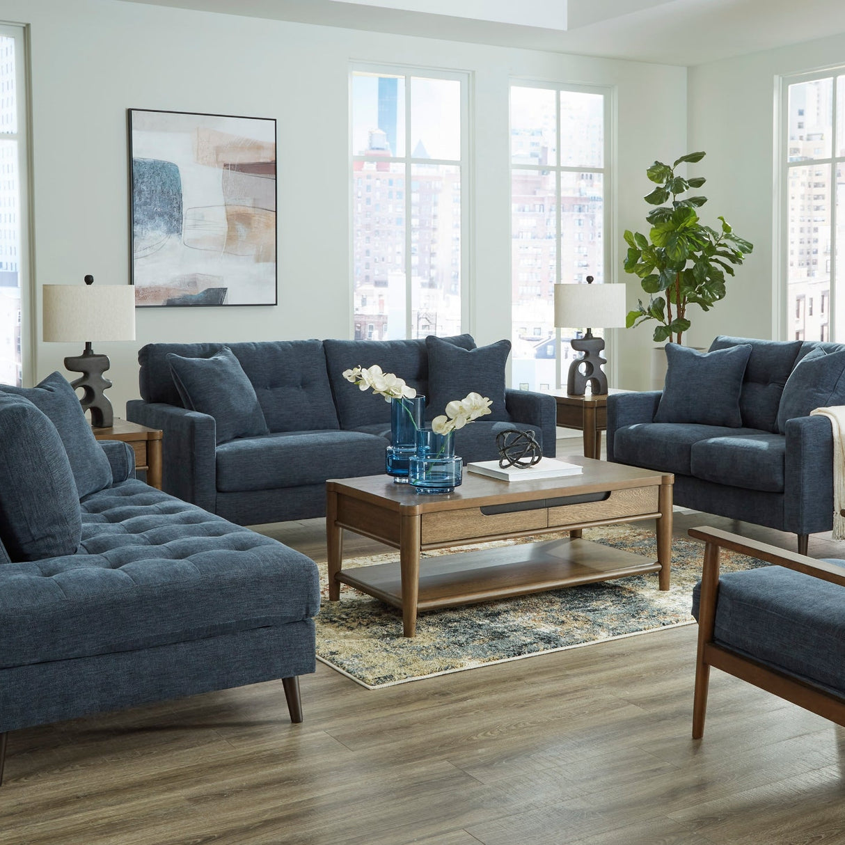 Sofa condo en tissu avec coussins - Bixler