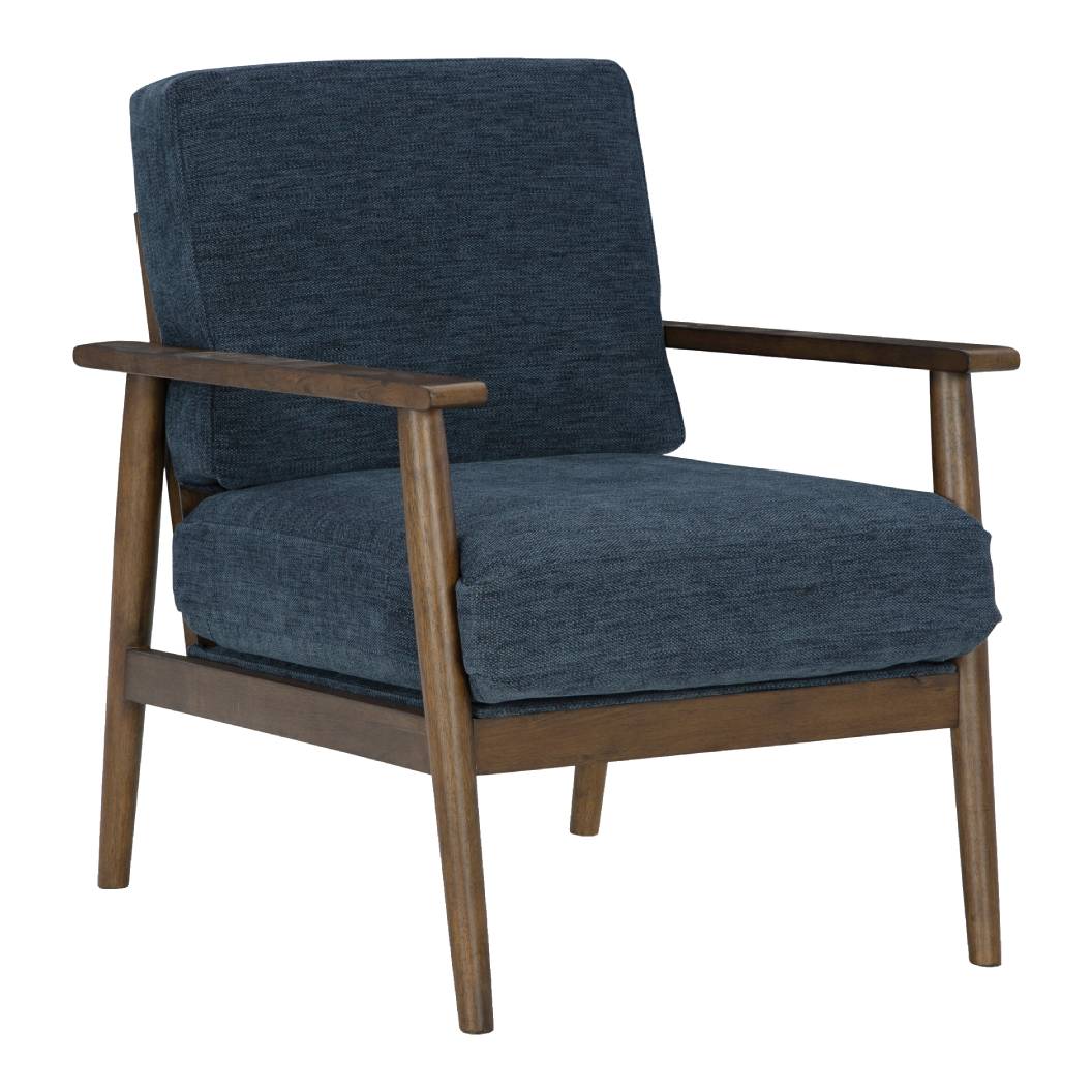 Fauteuil d'appoint en tissu bleu marine - Bixler