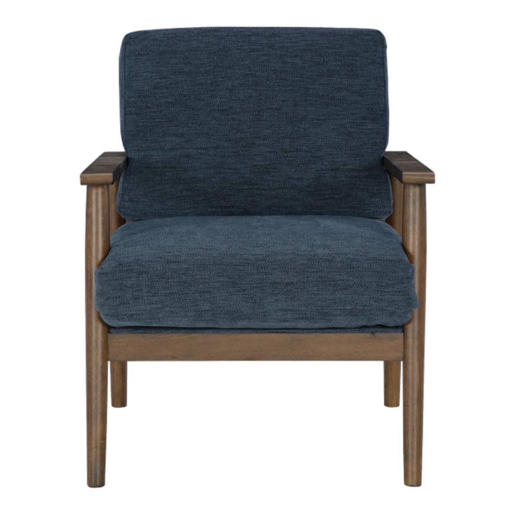 Fauteuil d'appoint en tissu bleu marine - Bixler