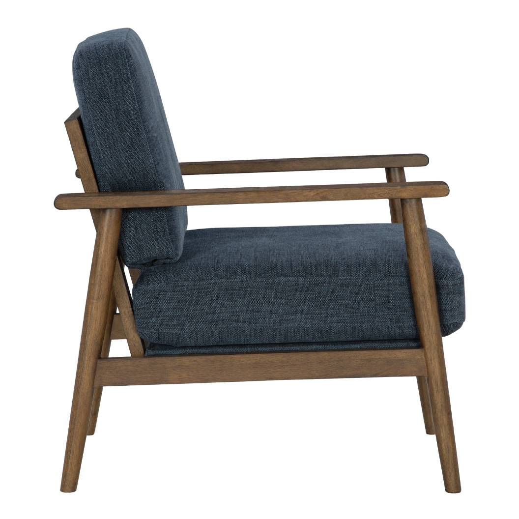 Fauteuil d'appoint en tissu bleu marine - Bixler
