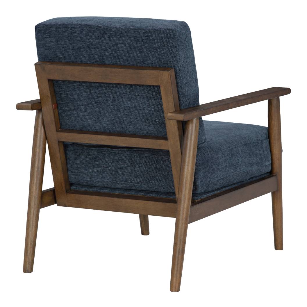 Fauteuil d'appoint en tissu bleu marine - Bixler