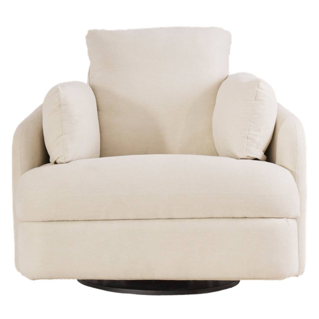 Fauteuil en tissu blanc berçant et pivotant - Modmax
