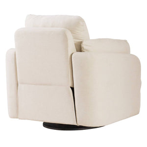 Fauteuil en tissu blanc berçant et pivotant - Modmax