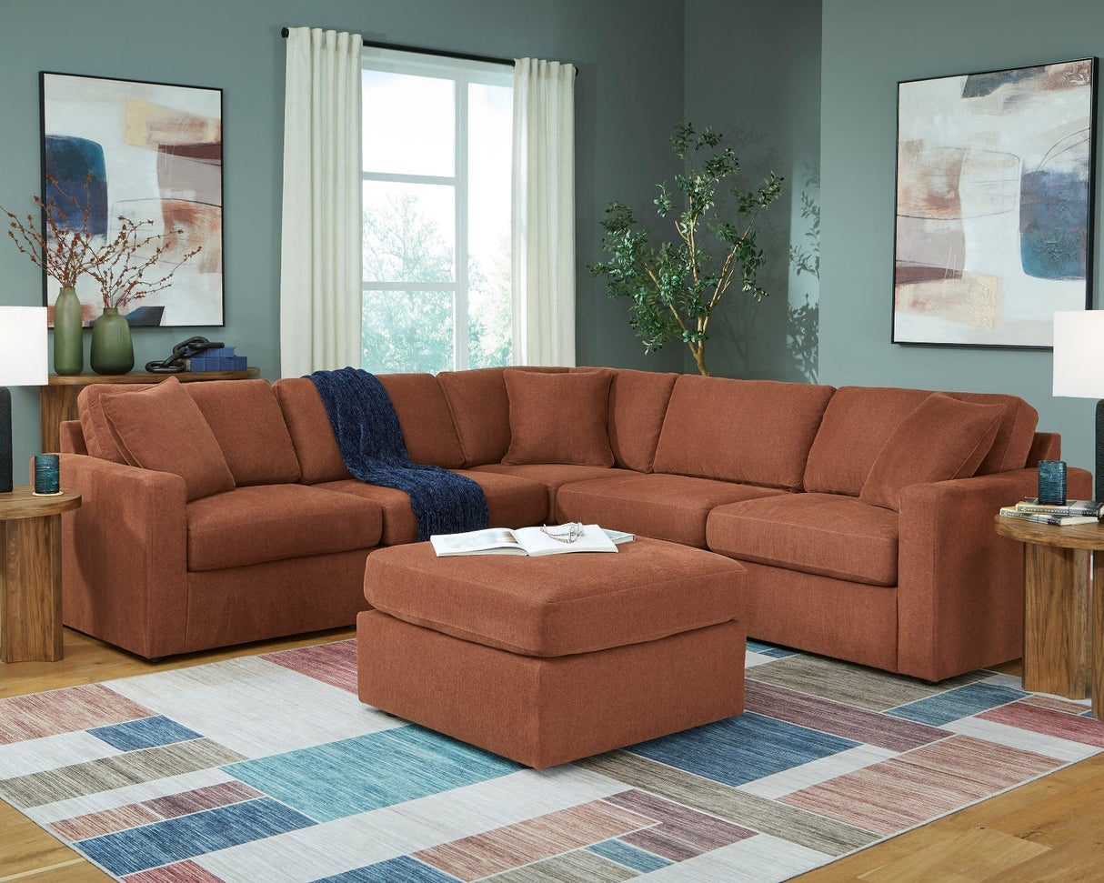 Ottoman surdimensionné Modmax en tissu brun