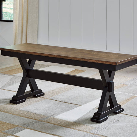 Banc de salle à manger Wildenauer en bois bicolore