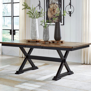 Table de salle à manger bois brune extensible - Wildernauer