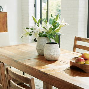Table de salle à manger bois brune claire extensible - Dressonni