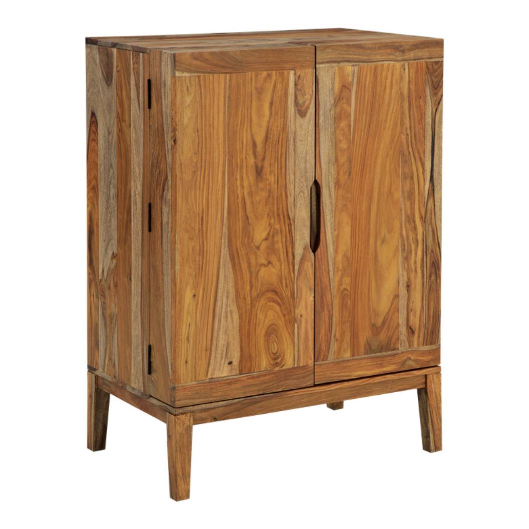 Buffet en bois brun sheesham avec 2 portes - Dressonni