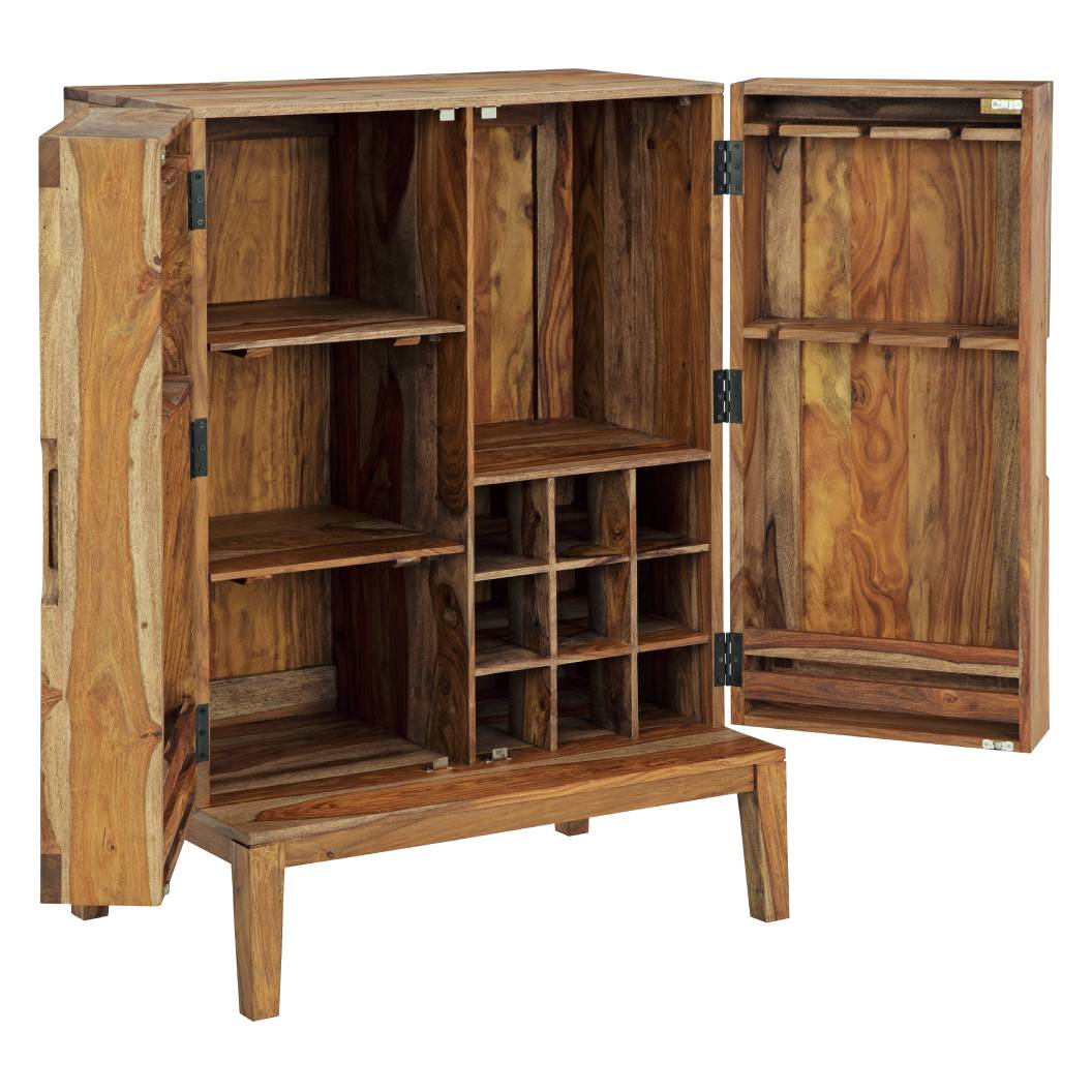 Buffet en bois brun sheesham avec 2 portes - Dressonni