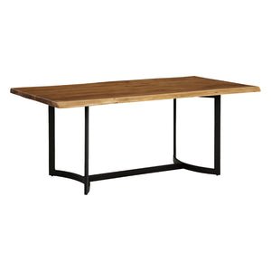 Table de salle à manger bois d'acacia brune - Fortmaine