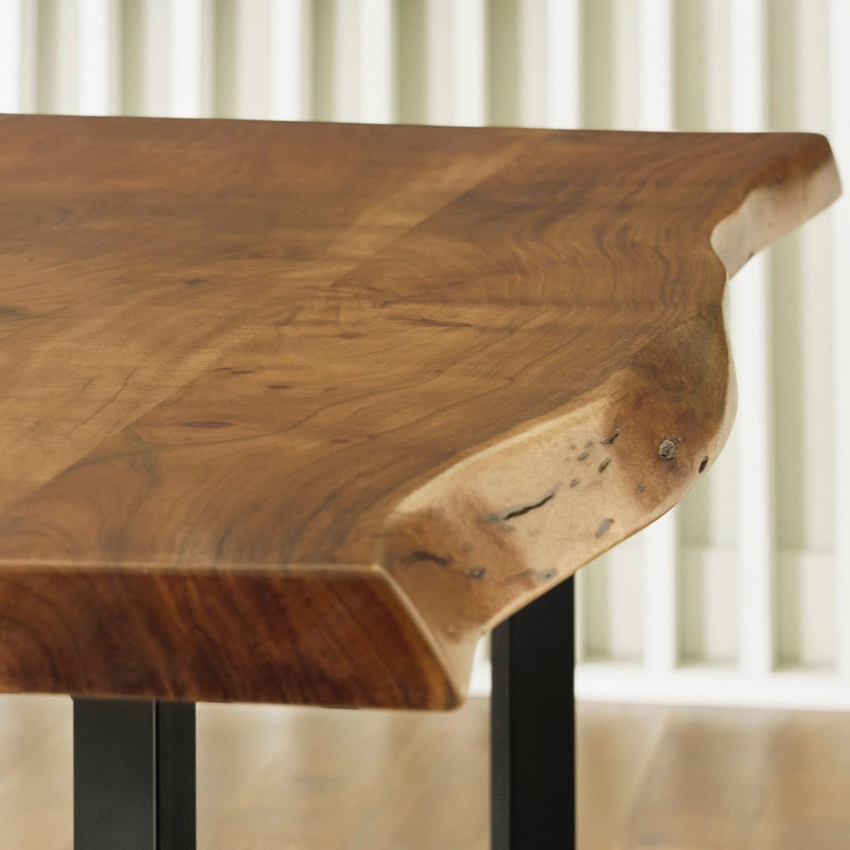 Table de salle à manger bois d'acacia brune - Fortmaine