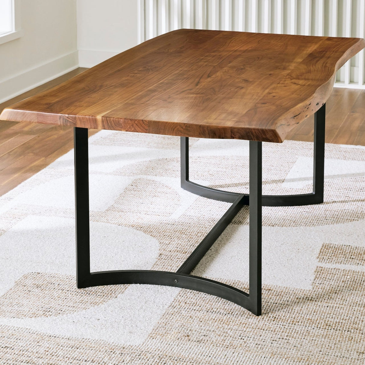 Table de salle à manger bois d'acacia brune - Fortmaine