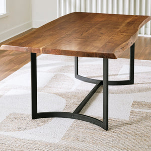 Table de salle à manger bois d'acacia brune - Fortmaine