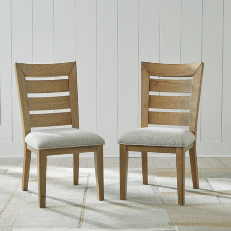 Ensemble de 2 chaises de salle à manger en bois brun clair - Galliden