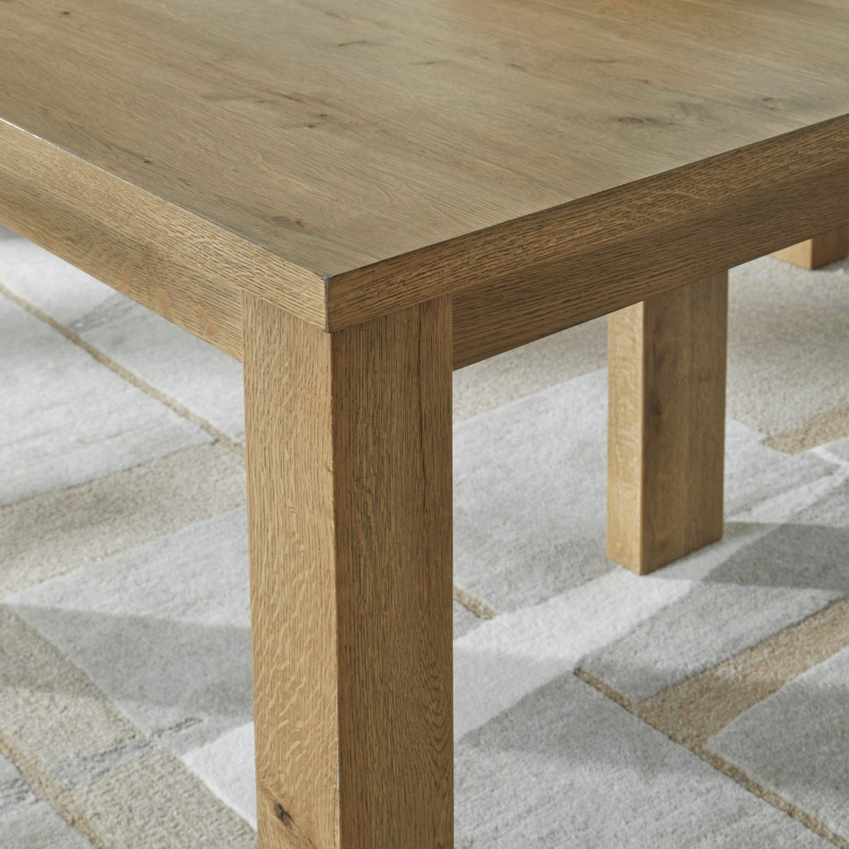 Table de salle à manger bois brune claire extensible - Galliden