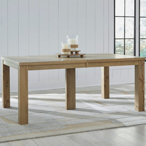 Table de salle à manger bois brune claire extensible - Galliden