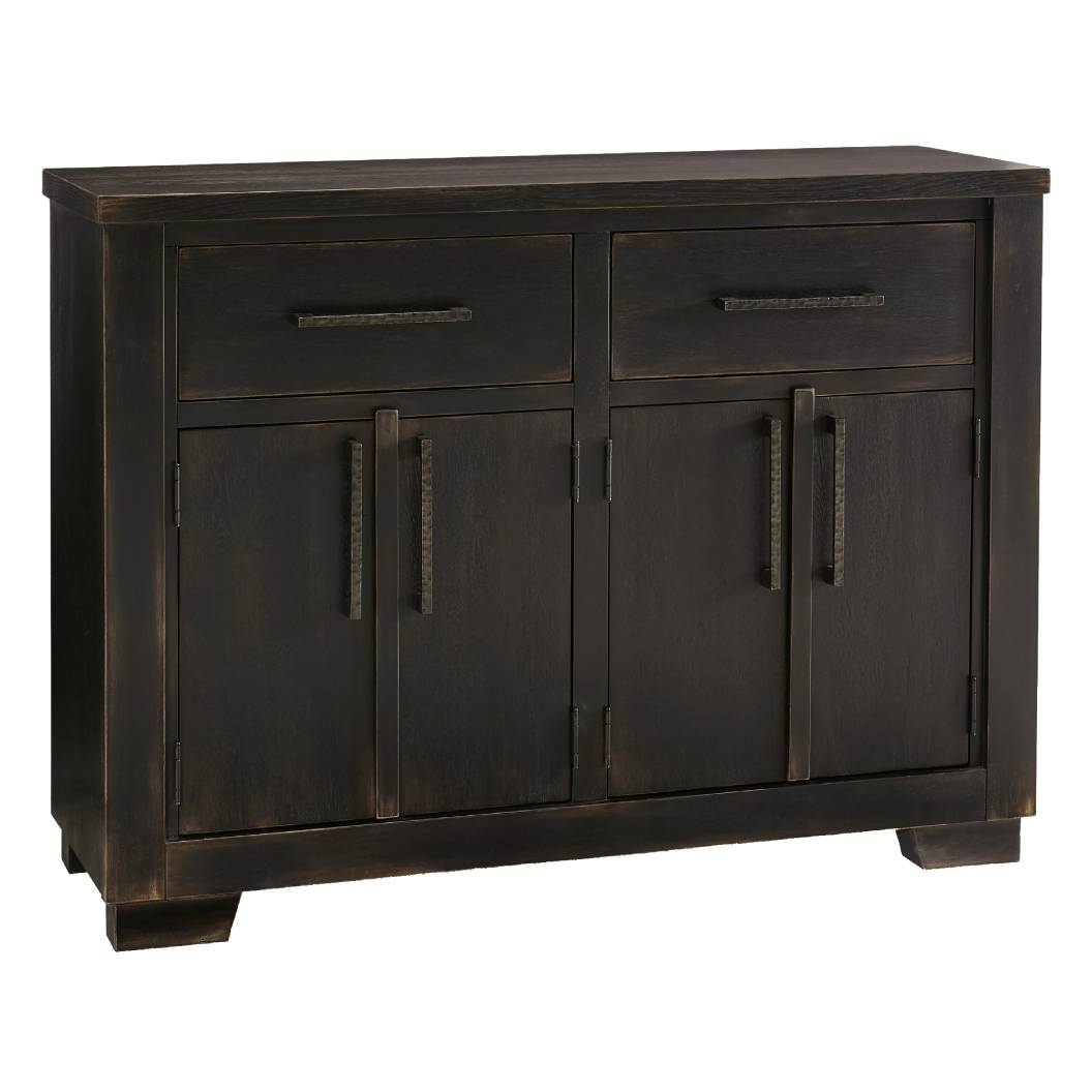 Buffet en bois noir avec 4 portes et 2 tiroirs - Galliden