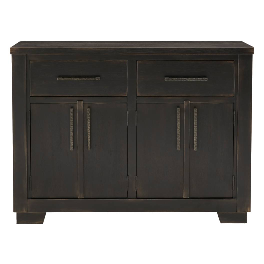 Buffet en bois noir avec 4 portes et 2 tiroirs - Galliden