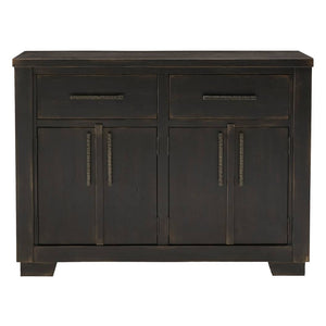 Buffet en bois noir avec 4 portes et 2 tiroirs - Galliden