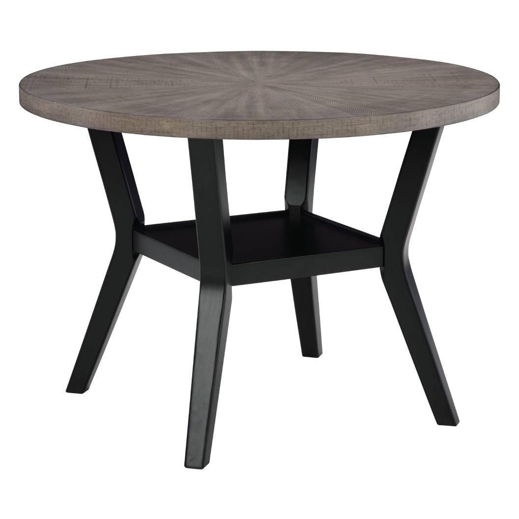 Ensemble de salle à manger en bois gris 4 chaises - Corloda
