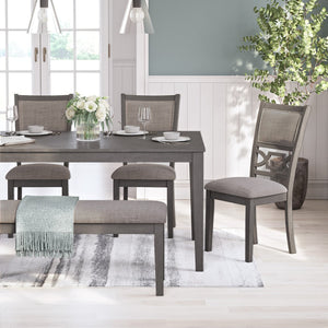 Ensemble de table à manger avec 4 chaises et 1 banc rembourrés - Wrenning
