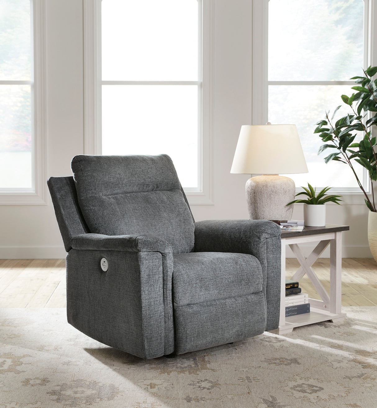 Fauteuil motorisé tissu gris Barnsana