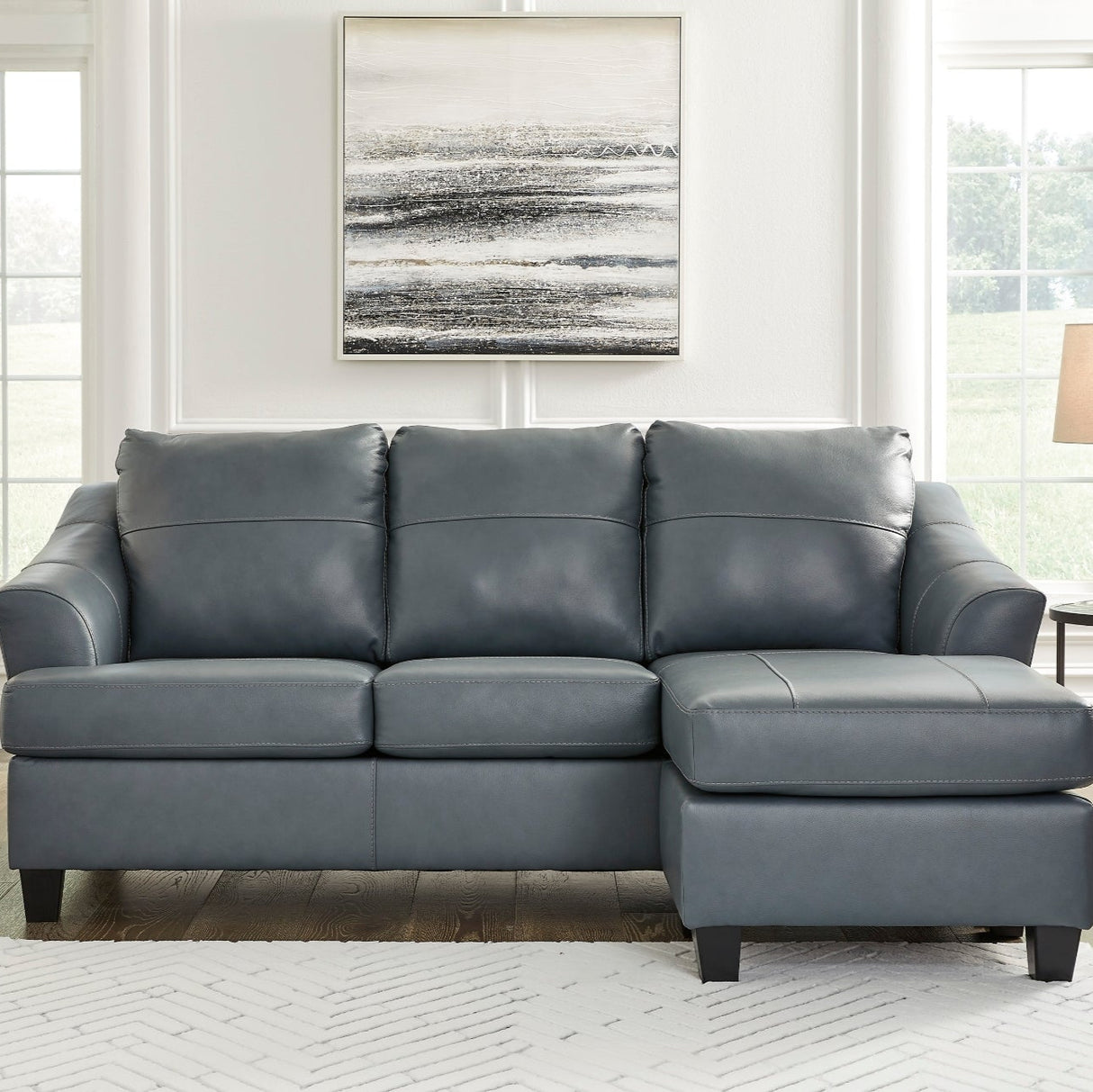 Sofa en cuir avec chaise longue - Genoa