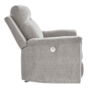 Fauteuil en tissu gris pâle berçant et motorisé - Barnsana