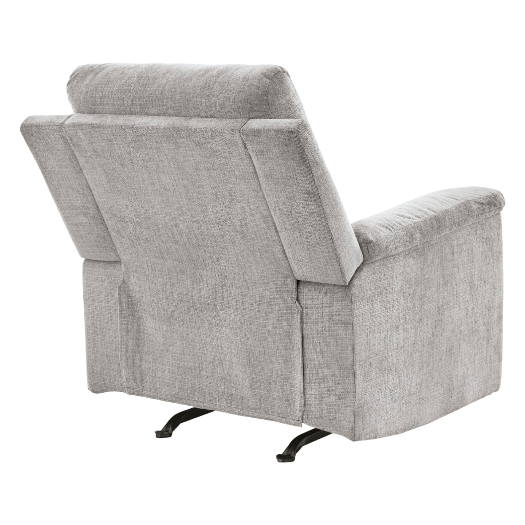 Fauteuil en tissu gris pâle berçant et motorisé - Barnsana