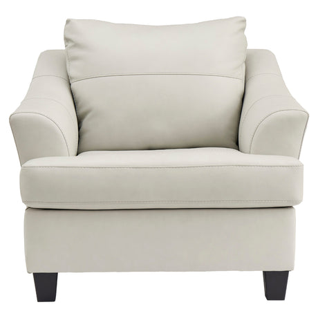Fauteuil en cuir blanc coconut - Genoa