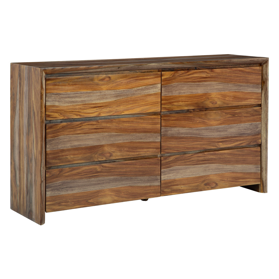 Bureau à 6 tiroirs en bois naturel - Dressonni
