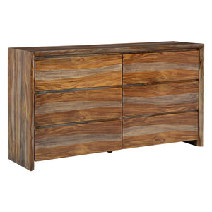 Bureau à 6 tiroirs en bois naturel - Dressonni
