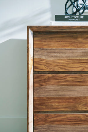 Bureau à 6 tiroirs en bois naturel - Dressonni