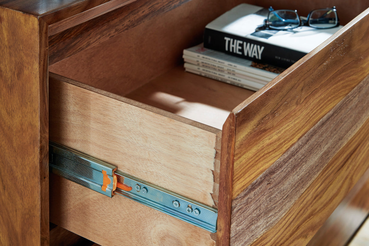 Bureau à 6 tiroirs en bois naturel - Dressonni