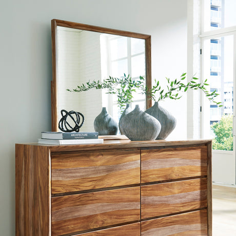 Miroir de bureau en bois/MDF brun naturel - Dressonni