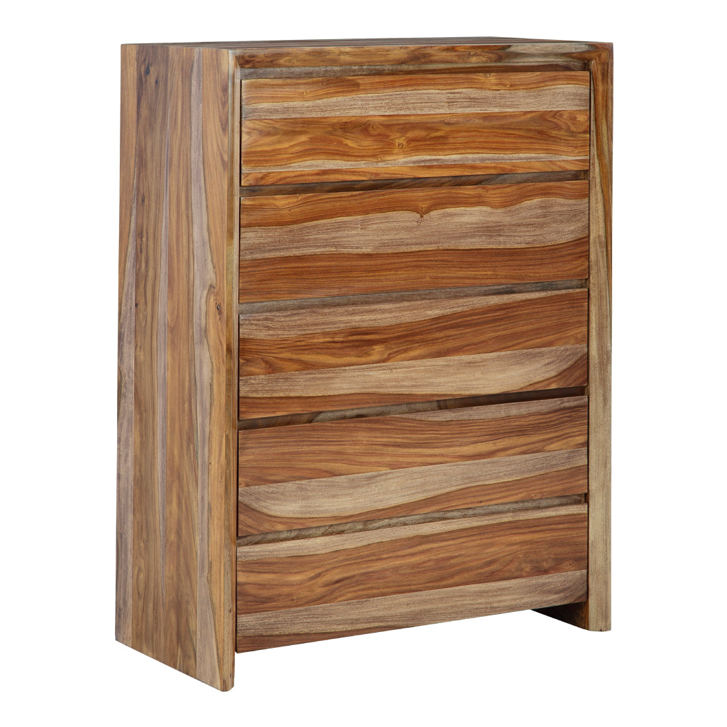 Commode à 5 tiroirs en bois naturel - Dressonni