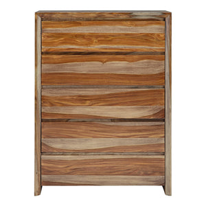 Commode à 5 tiroirs en bois naturel - Dressonni