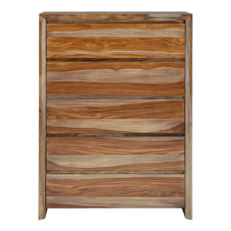 Commode à 5 tiroirs en bois naturel - Dressonni