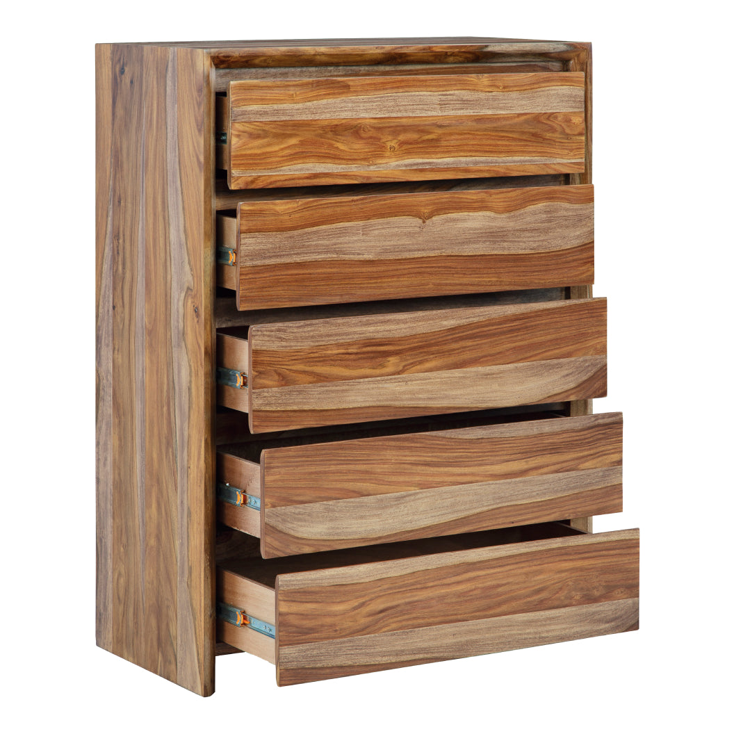 Commode à 5 tiroirs en bois naturel - Dressonni